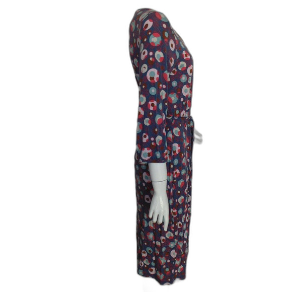 BODEN Dress, 10, Jersey, Multicolor circles/Polka dots, sash, 3/4 sleeves - Picture 7 of 15